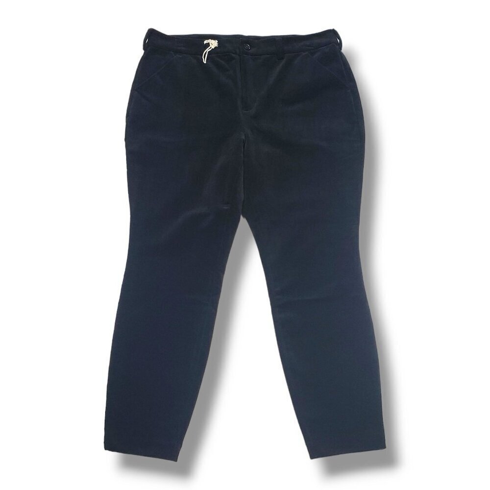 Duluth Trading Co Corduroy High Rise‎ Skinny Ankle Pant Womens 18 Black
